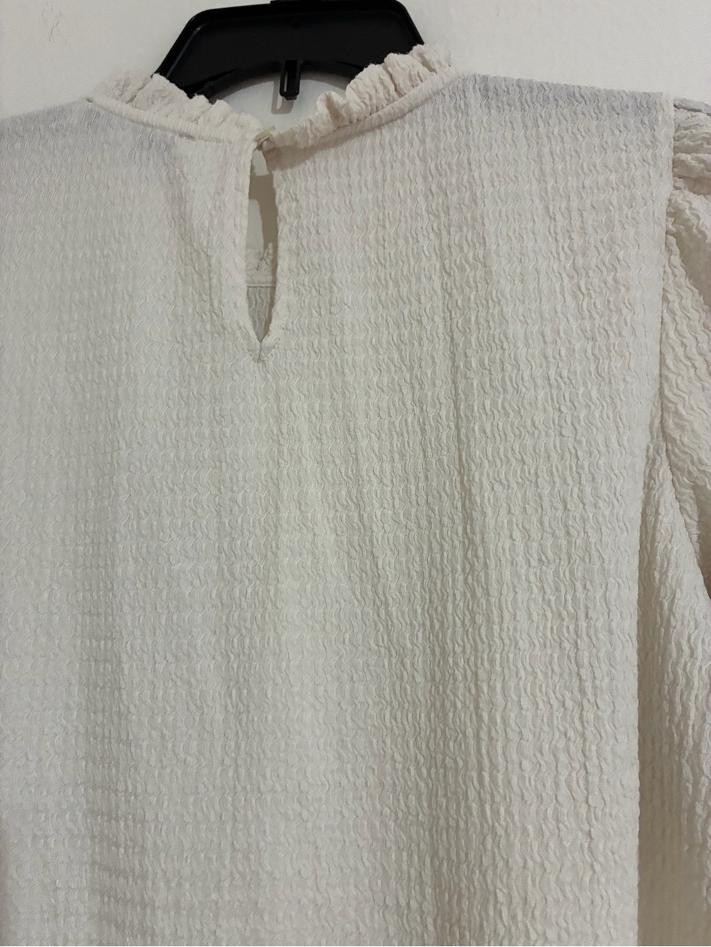 LOFT Cream Textured Ruffle-Neck Tunic - Picture 11 of 12